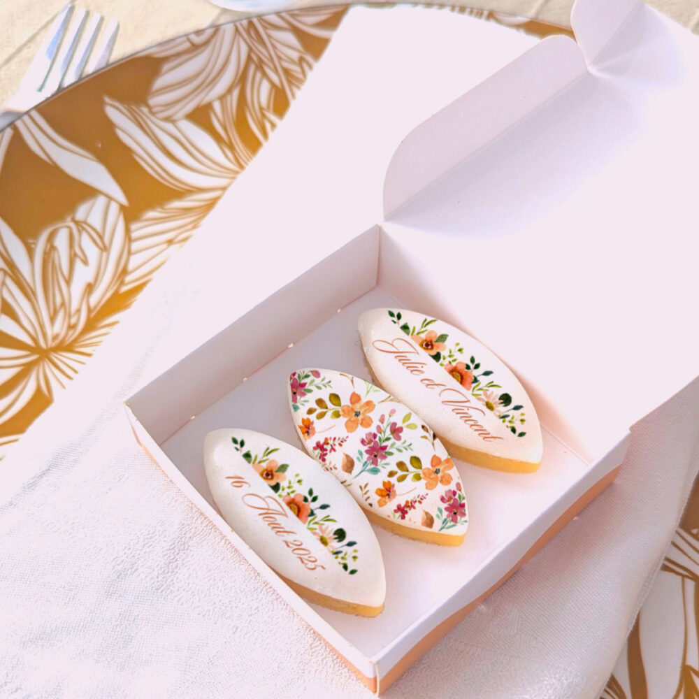 mini boîte calissons champêtre pour invités mariage