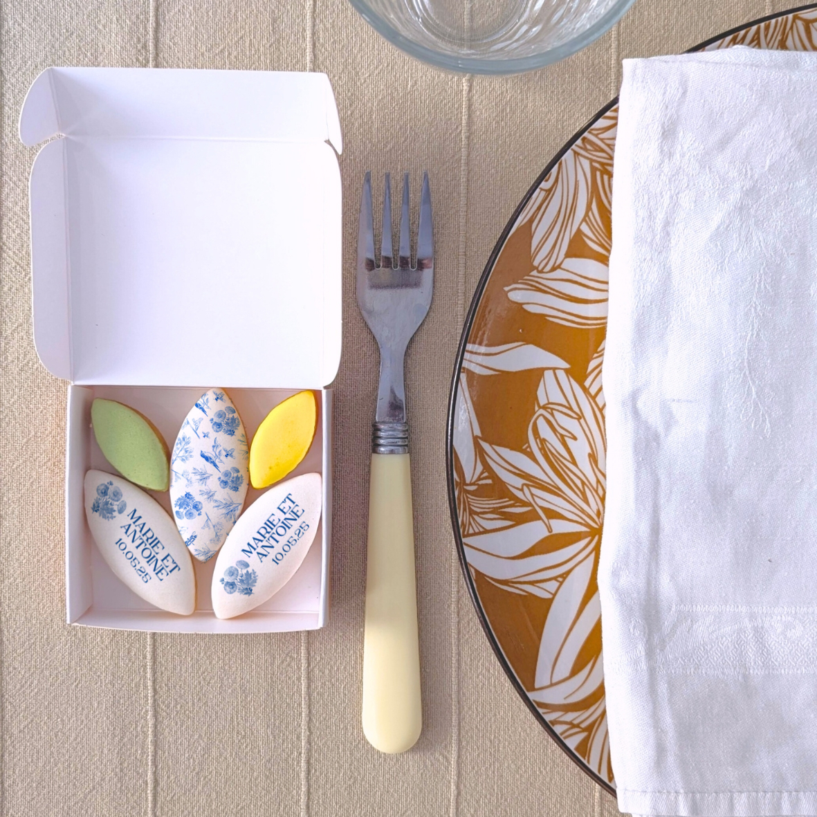 calissons personnalisés avec prénoms pour mariage