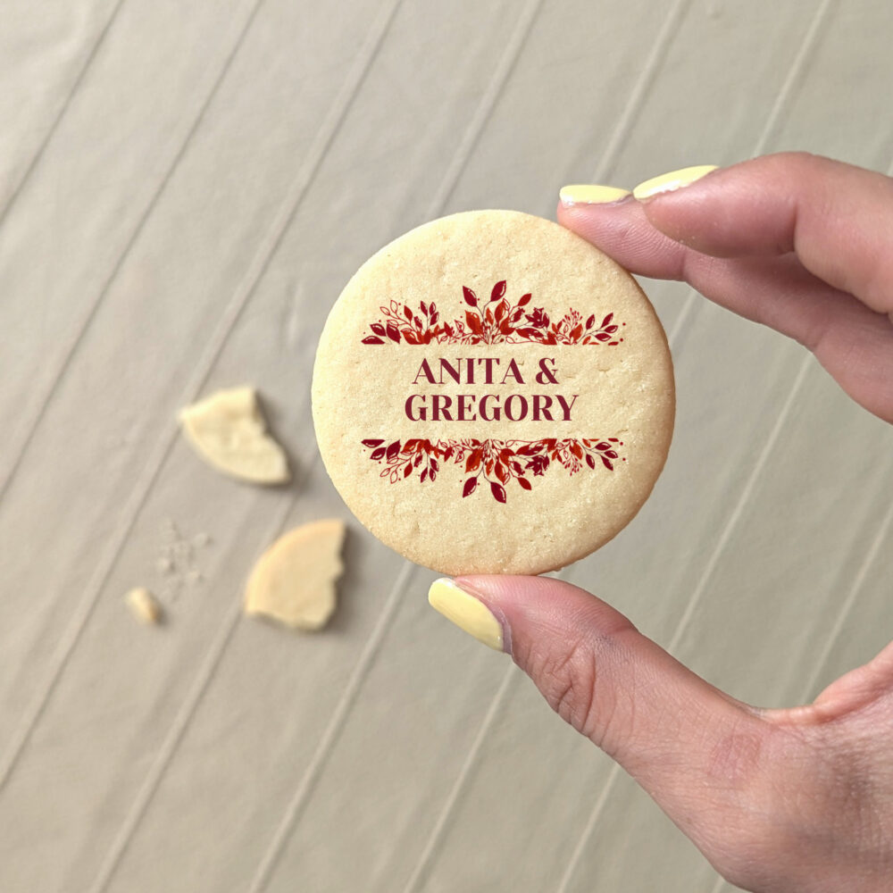 Biscuit personnalisé pour mariage champêtre
