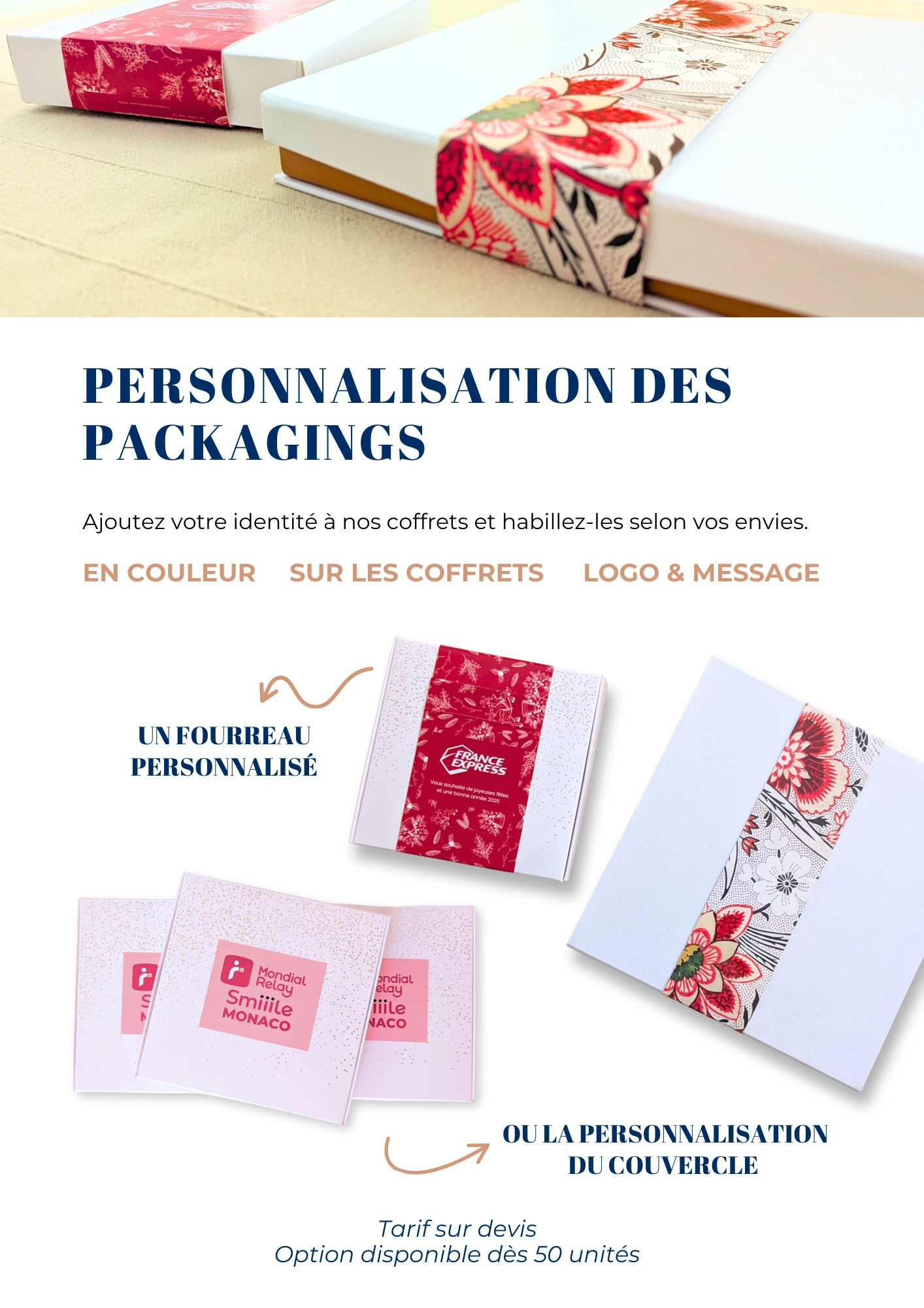 PERSONNALISATION PACKAGING personnalisation des packagings de vos coffrets gourmands de noel