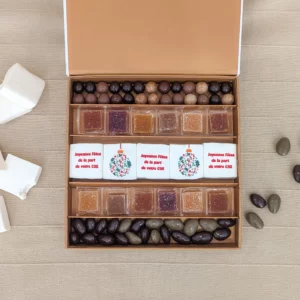 chamallow et pate de fruits pour noel coffret de noel personnalisé