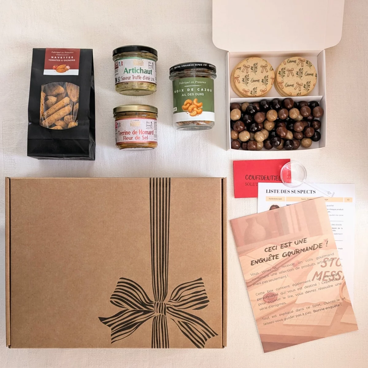 box gourmande noël sans alcool, coffret cadeau inclusif avec enquête conviviale