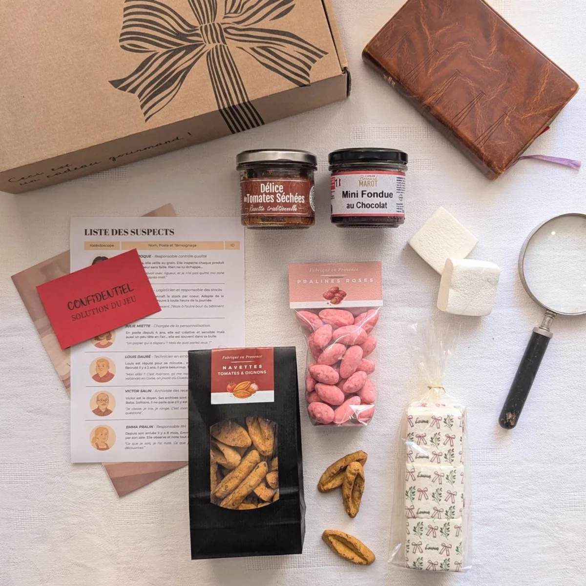 box enquête gourmande pour team building noël, coffret gourmet entreprise box enquête gourmande pour team building noël, coffret gourmet entreprise