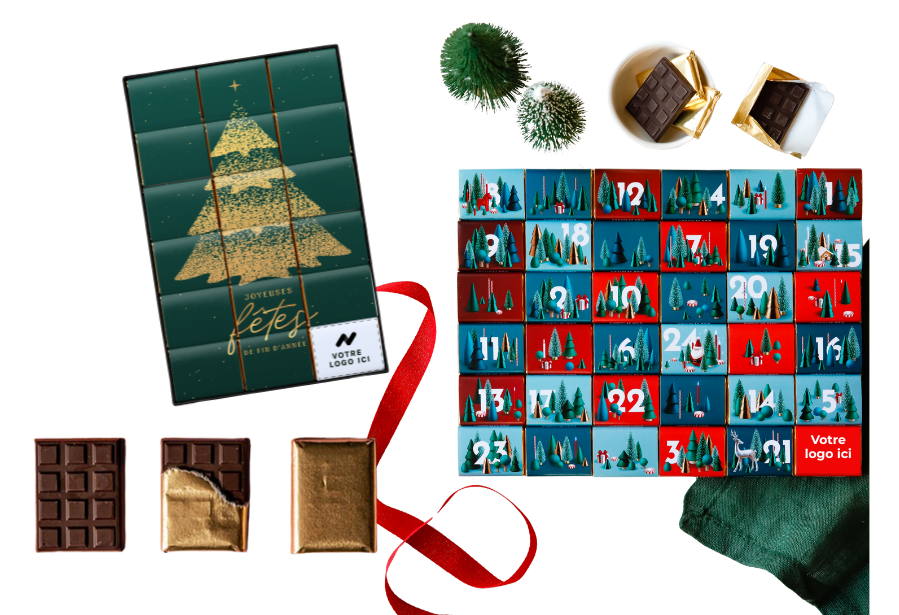 carrés de chocolat personnalisés