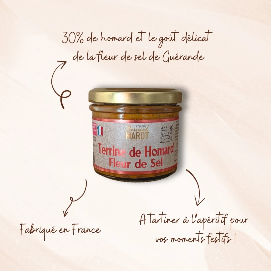 terrine de homard à la fleur de sel dans panier garni luxe