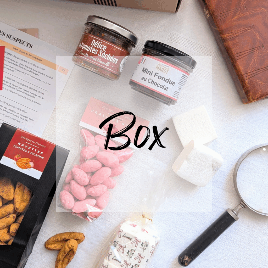 box gourmand noel et anniversaire Colis gourmand noel avec jeu enquete personnalisé