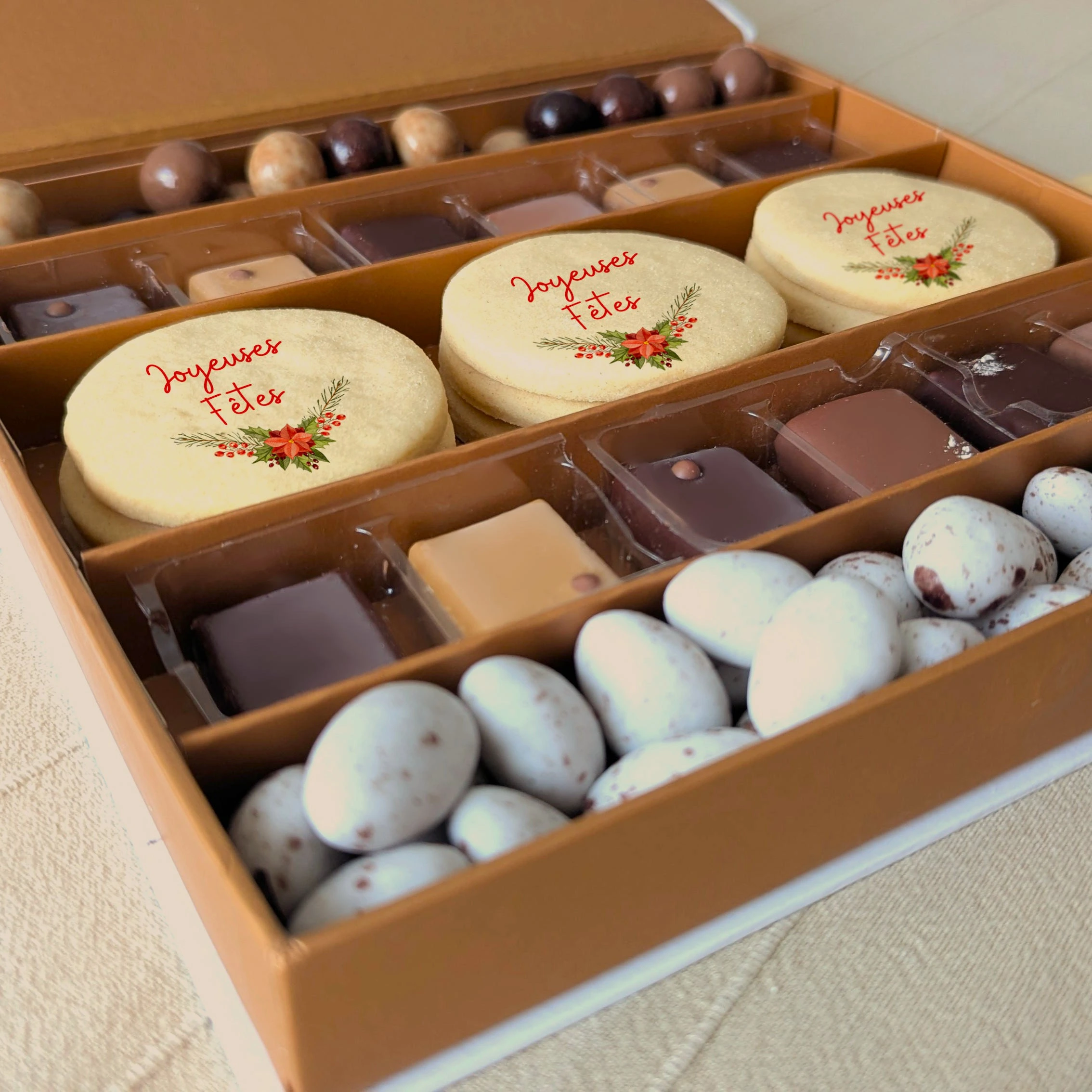 coffret gourmand biscuits personnalisés noel